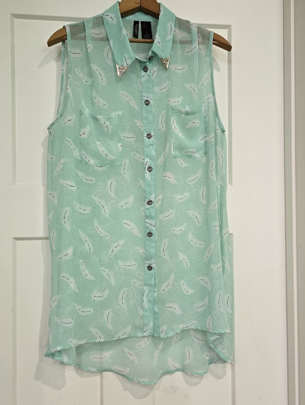 Bisou Bisou Teal Tank Top Silver Embellishments Button-down Western Glam Cowgirl